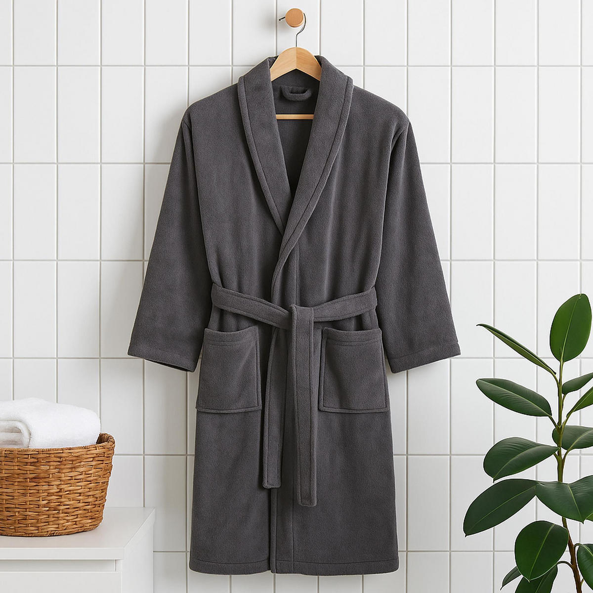 BADEMANTEL Übergrößen ( 4XL -6XL ) Grau 4XL - Grau, Textil (4XLnull) - Bestlivings