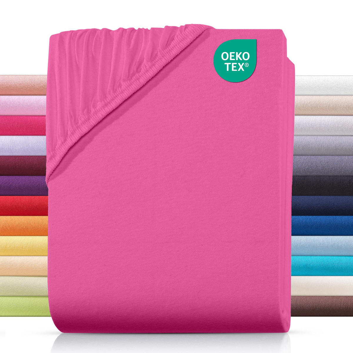 JERSEY-SPANNBETTLAKEN 160x200 cm aus 100% Baumwolle, Bettlaken Pink Uni - Pink, Textil (160/200cm) - Carpe Sonno