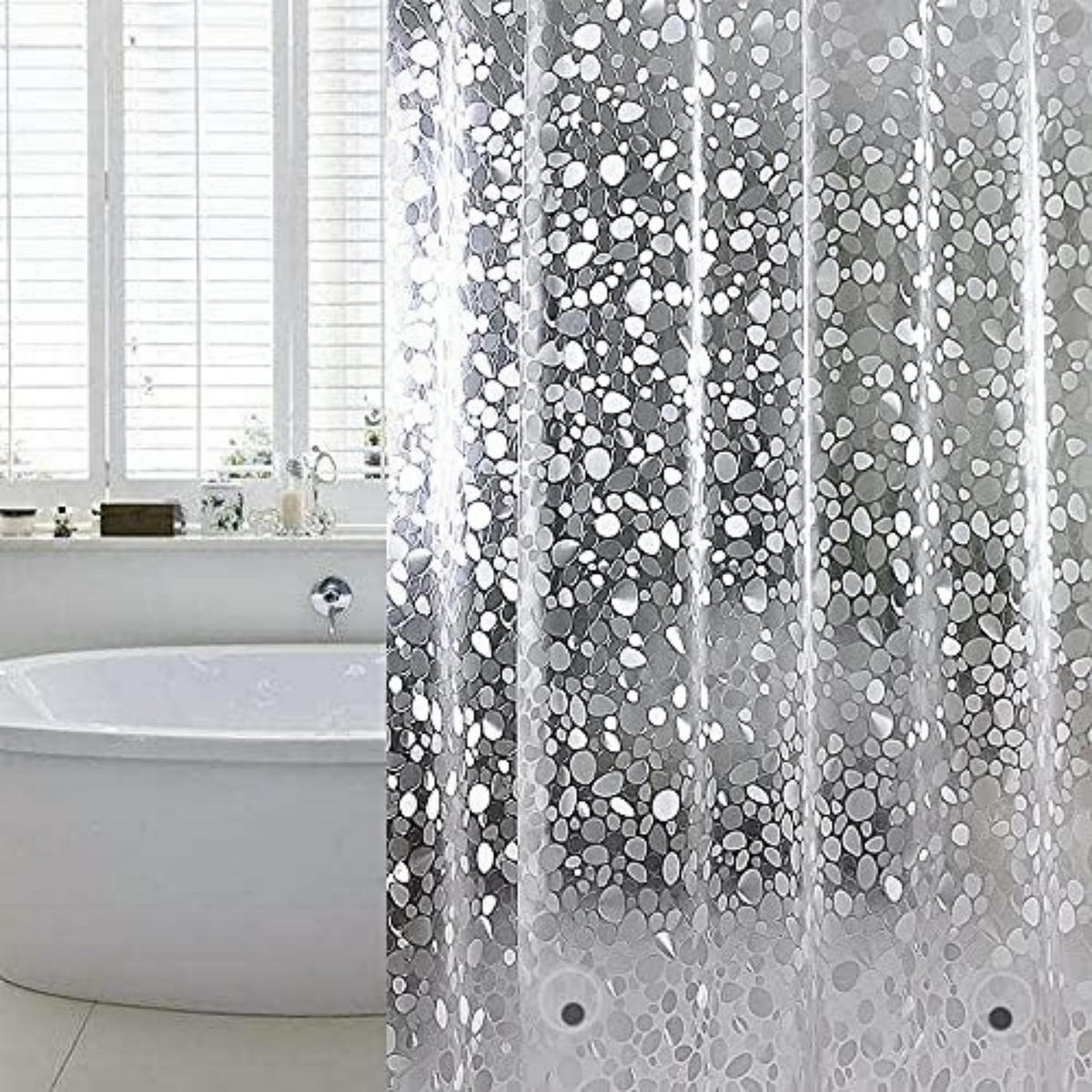 DUSCHVORHANG transluzent schimmelresistent für Badewannen - Transparent, Kunststoff (180/80cm) - MCBOSON