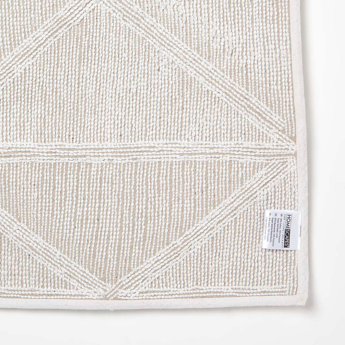 BADEMATTE 50/80 cm geometrisch - Weiß, Textil (50/80cm) - Homescapes