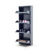 SCHUHSCHRANK schmal Metall mit Magnet 4 Klappen Anthrazit - Anthrazit, Metall (50/137/15cm) - Gowoll