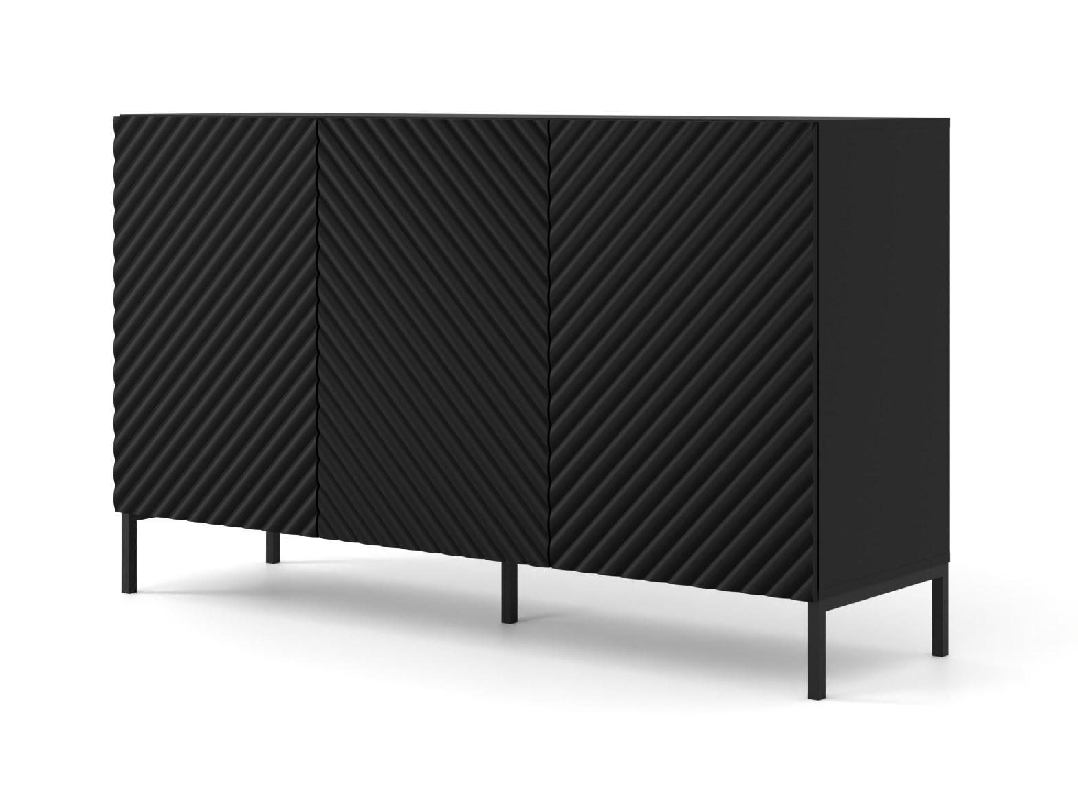 KOMMODE Schwarz, Schwarz 150/87/42 - Schwarz, Holzwerkstoff (150/87/42cm) - RAUMHIRSCH FURNITURE