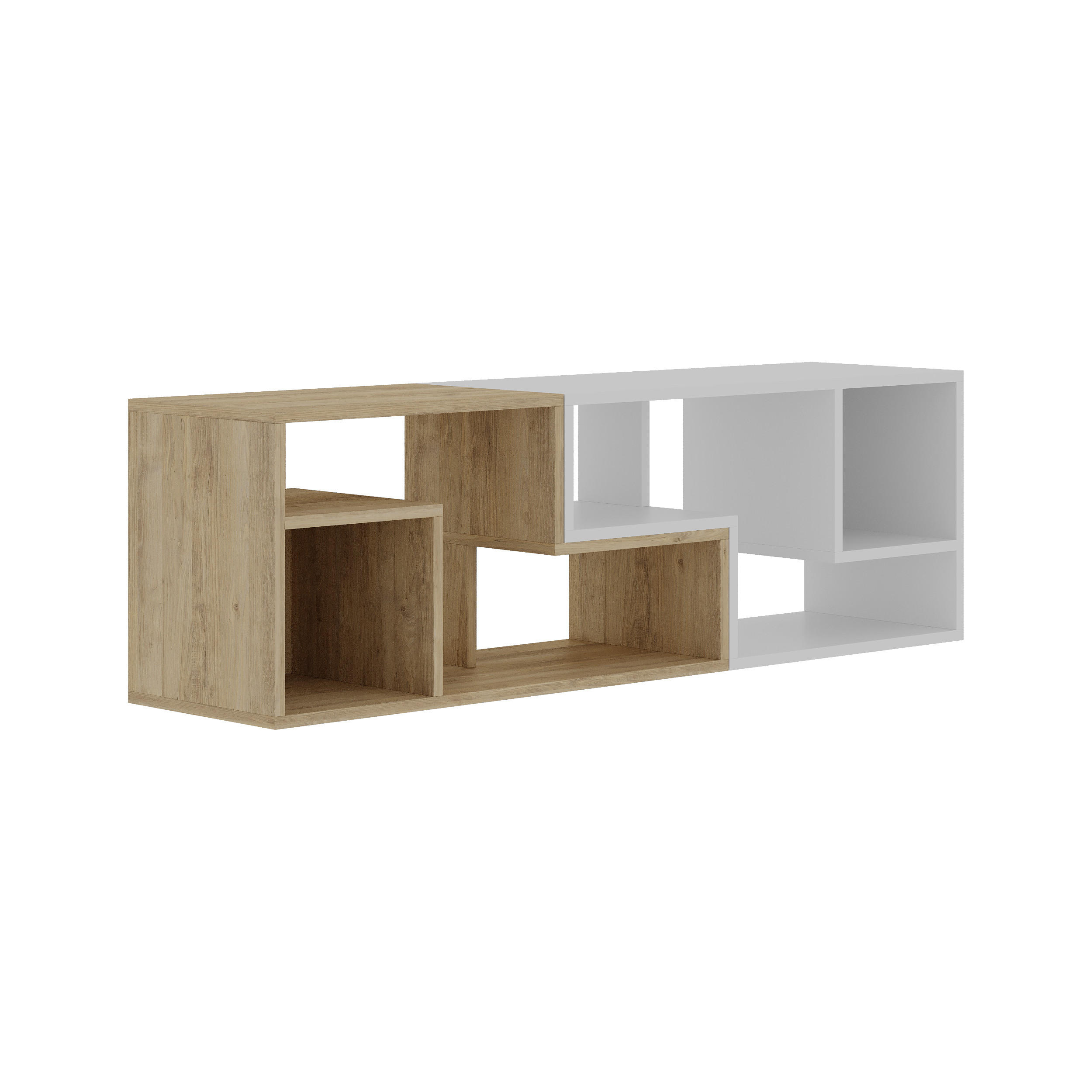 LOWBOARD Glis Eiche Weiß 90/45/35 cm - Eichefarben, Holzwerkstoff (90/45/35cm) - Decortie