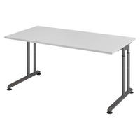 SCHREIBTISCH Serie-Z 80/160/74 cm in Grau/Graphitfarben - Graphitfarben/Grau, Holzwerkstoff (80/160/74cm) - bümö