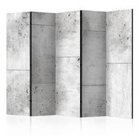 PARAVENT Beidseitig Bedruckter 5-tlg 225x172 cm Betonplatten - Grau, Holz/Textil (225/172/3cm) - Muralo