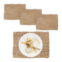 4XTISCHSET - Hellbraun, Textil (30/42/1.5cm) - Relaxdays