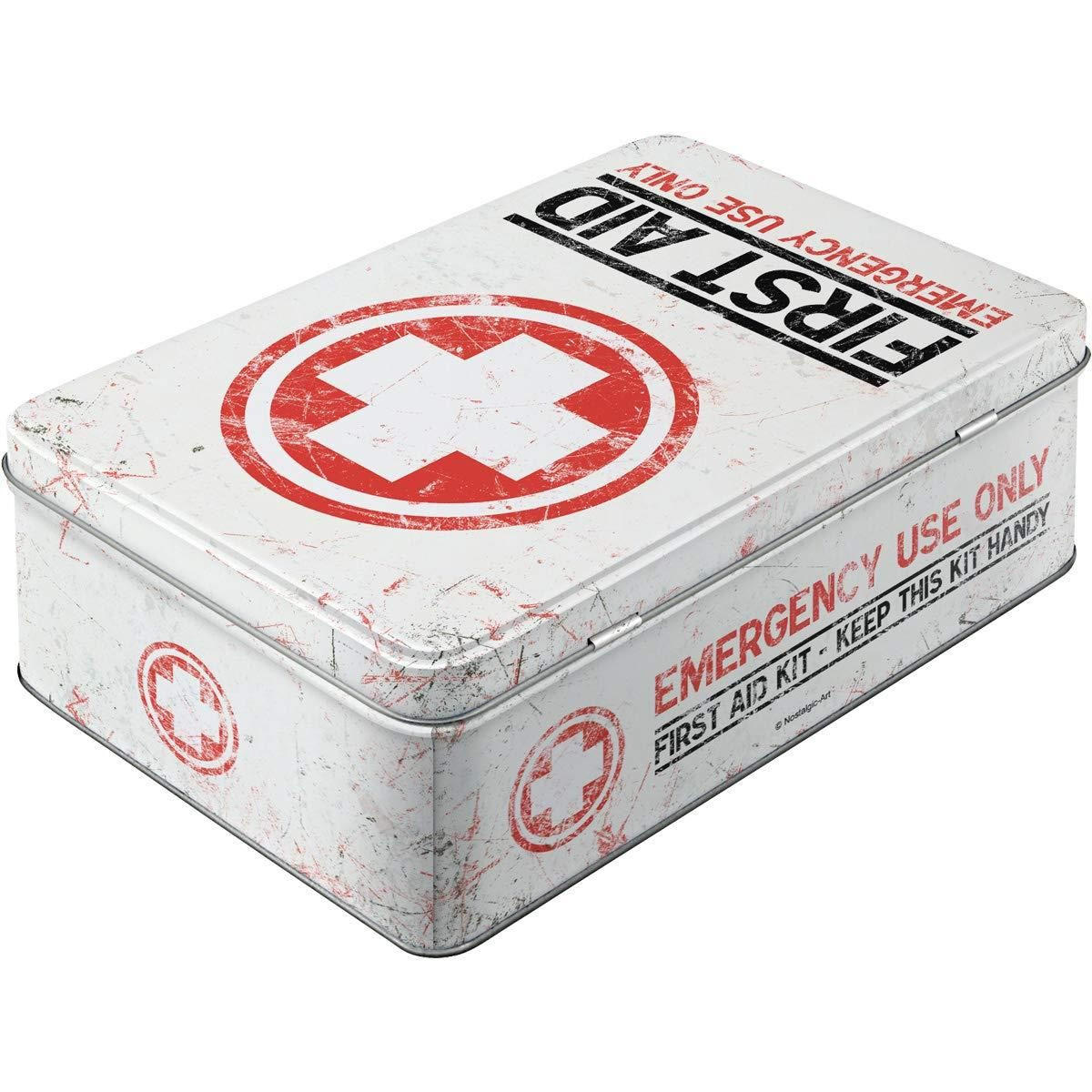 VORRATSDOSE flach Nostalgic Pharmacy First Aid - Multicolor, Metall (23/7/16cm) - Nostalgic-Art