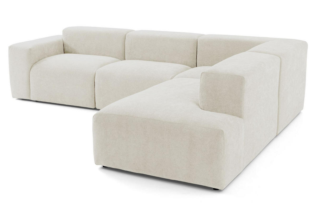 4-SITZER modulares Ecksofa HEAVEN SET 2 Rechts, Breite 300 cm Webstoff Weiß - Schwarz/Weiß, Holz/Kunststoff (245/300cm) - Muffo