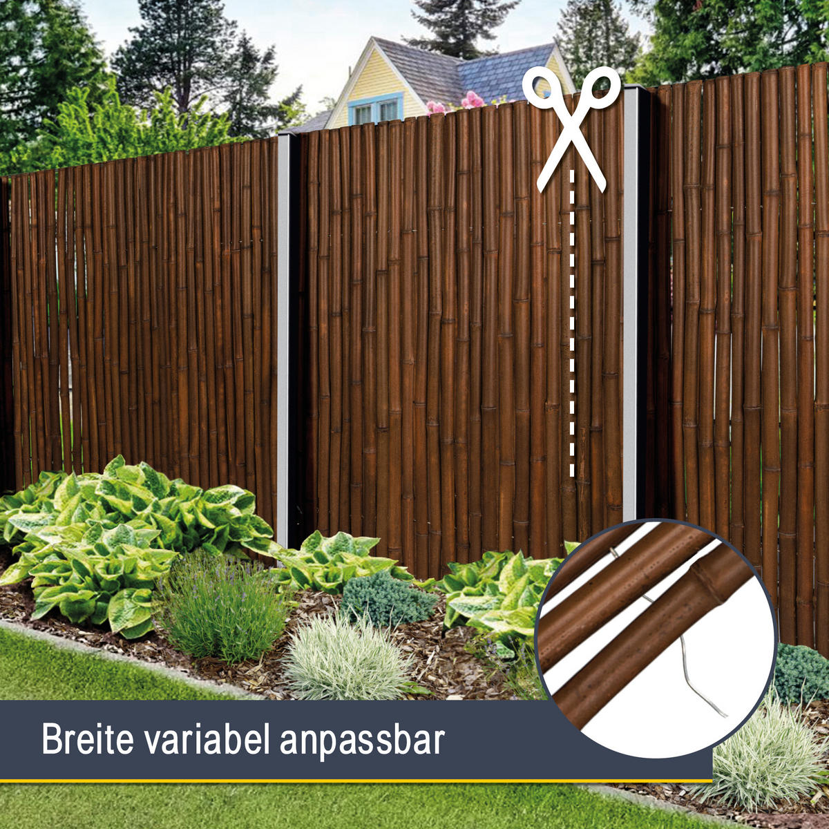 SICHTSCHUTZZAUN SolVision B23 120/250 cm Bambus Braun - Braun, Kunststoff (250/120cm) - Sol Royal