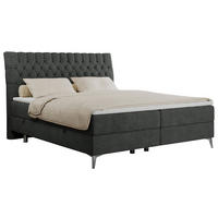 BOXBETT MILEN 200/200 Dunkelgrau Struktur - H3 - Dunkelgrau, Holz/Textil (200/200cm) - MKS