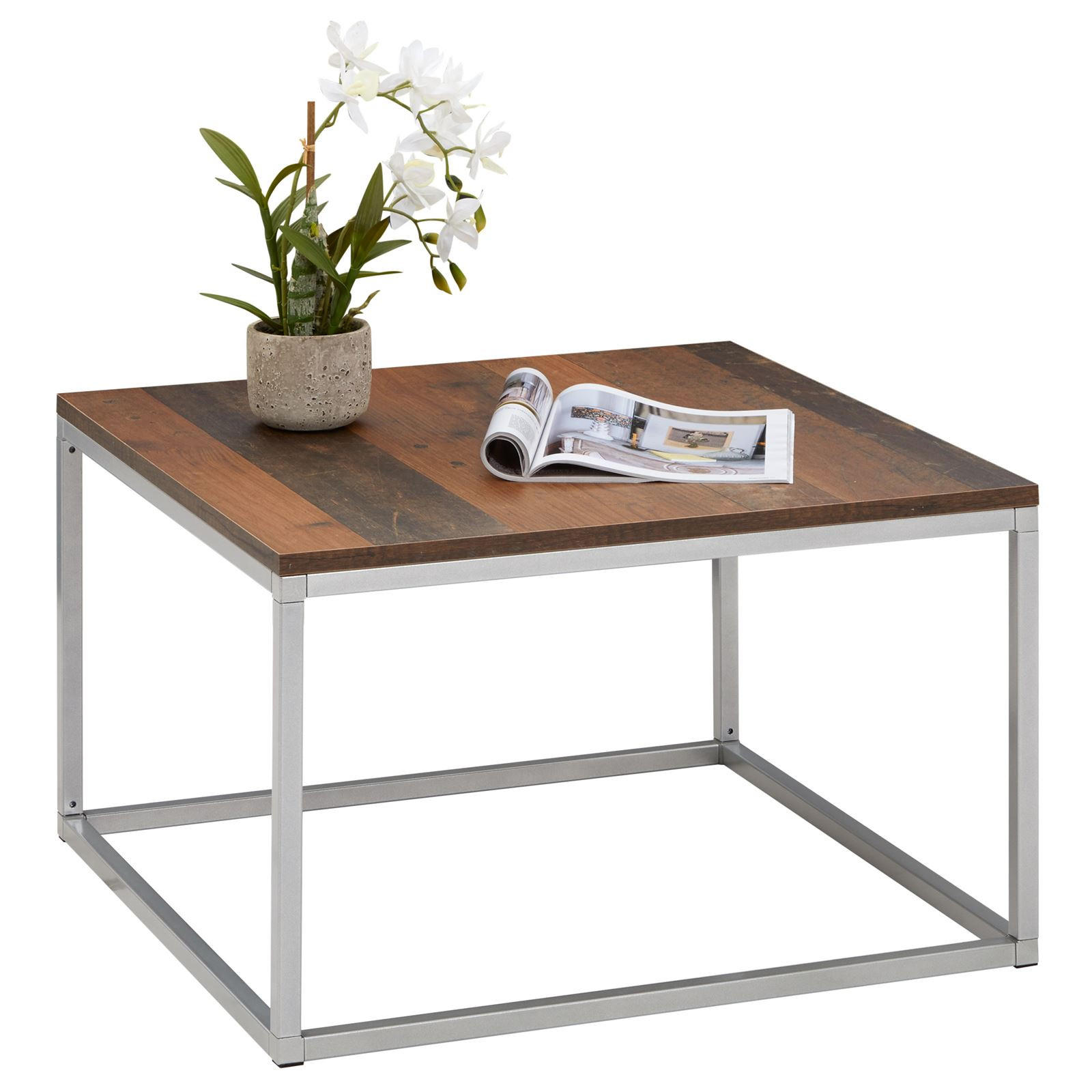 COUCHTISCH NOVY - Dunkelbraun/Grau, Holzwerkstoff (67/67/42cm) - CARO-Möbel