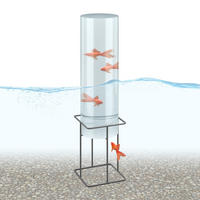 FISCHSÄULE - Transparent, Kunststoff/Metall (22/22/87cm) - Relaxdays