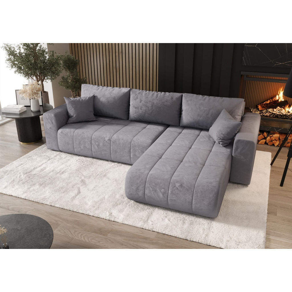 Thumbnail - Fun Möbel Ecksofa, Blau, Textil, Ottomane rechts, 280x185 cm, Wohnzimmer, Sofas & Couches, Wohnlandschaften, Ecksofas