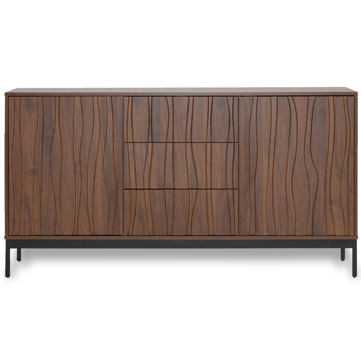 SIDEBOARD 150/40/80 cm dunkelbraun aus MDF mit verstellbaren Einlegeböden - Naturfarben, Holzwerkstoff (150/80/40cm) - OKWISH