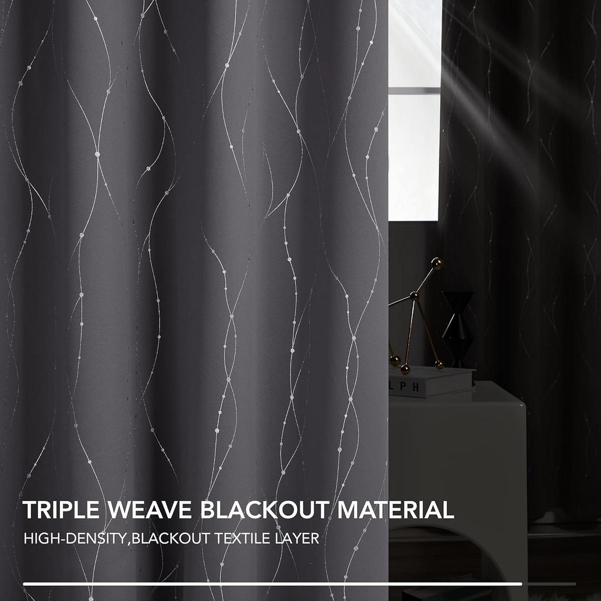 VERDUNKELUNGSVORHANG – Grau – 140 cm x 220 cm – 2 Schal - Grau, Textil (132/213cm)