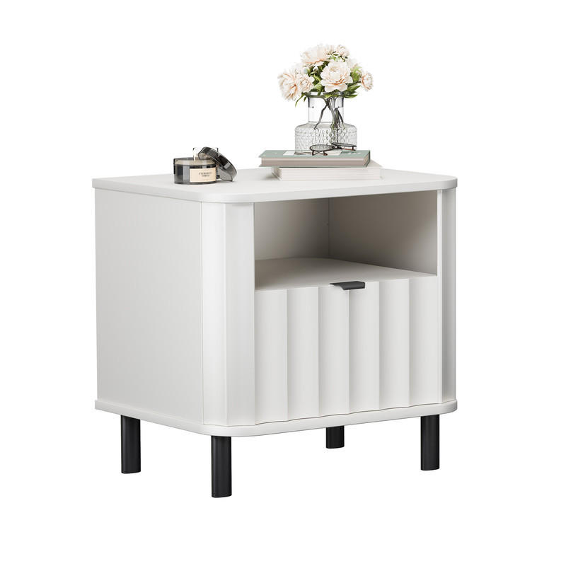 NACHTSCHRANK VITA 59/41/57 cm Alpinweiß - Weiß, Holzwerkstoff/Metall (59/57/40.5cm) - Idohome