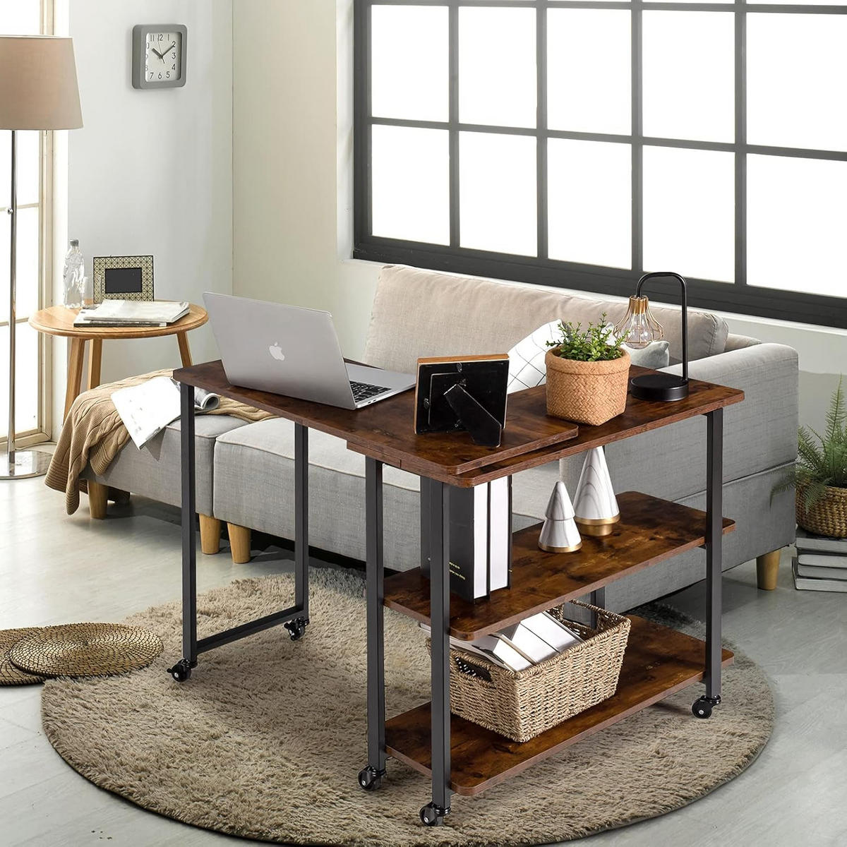 BEISTELLTISCH 67cm Braun - Braun, Holz (80/30/67cm) - COSTWAY