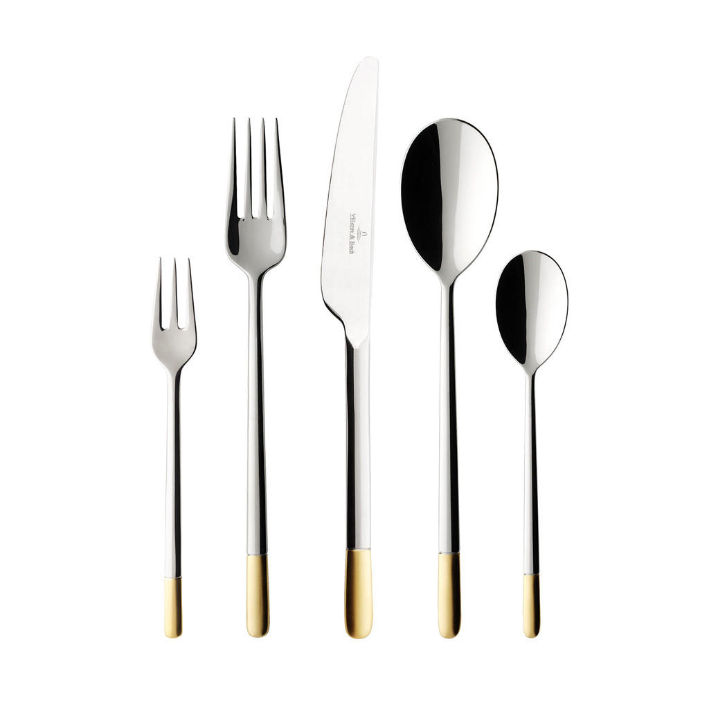 TAFELBESTECK Ella silber-gold 30er Set - Silberfarben/Goldfarben, Metall - Villeroy & Boch