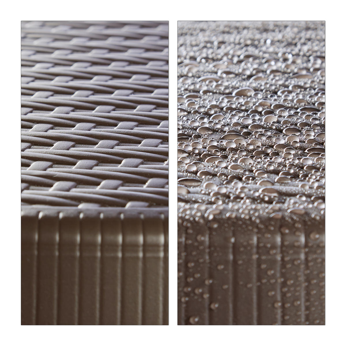 GARTENTISCH - Dunkelbraun, Kunststoff/Metall (80/80/74cm) - Relaxdays