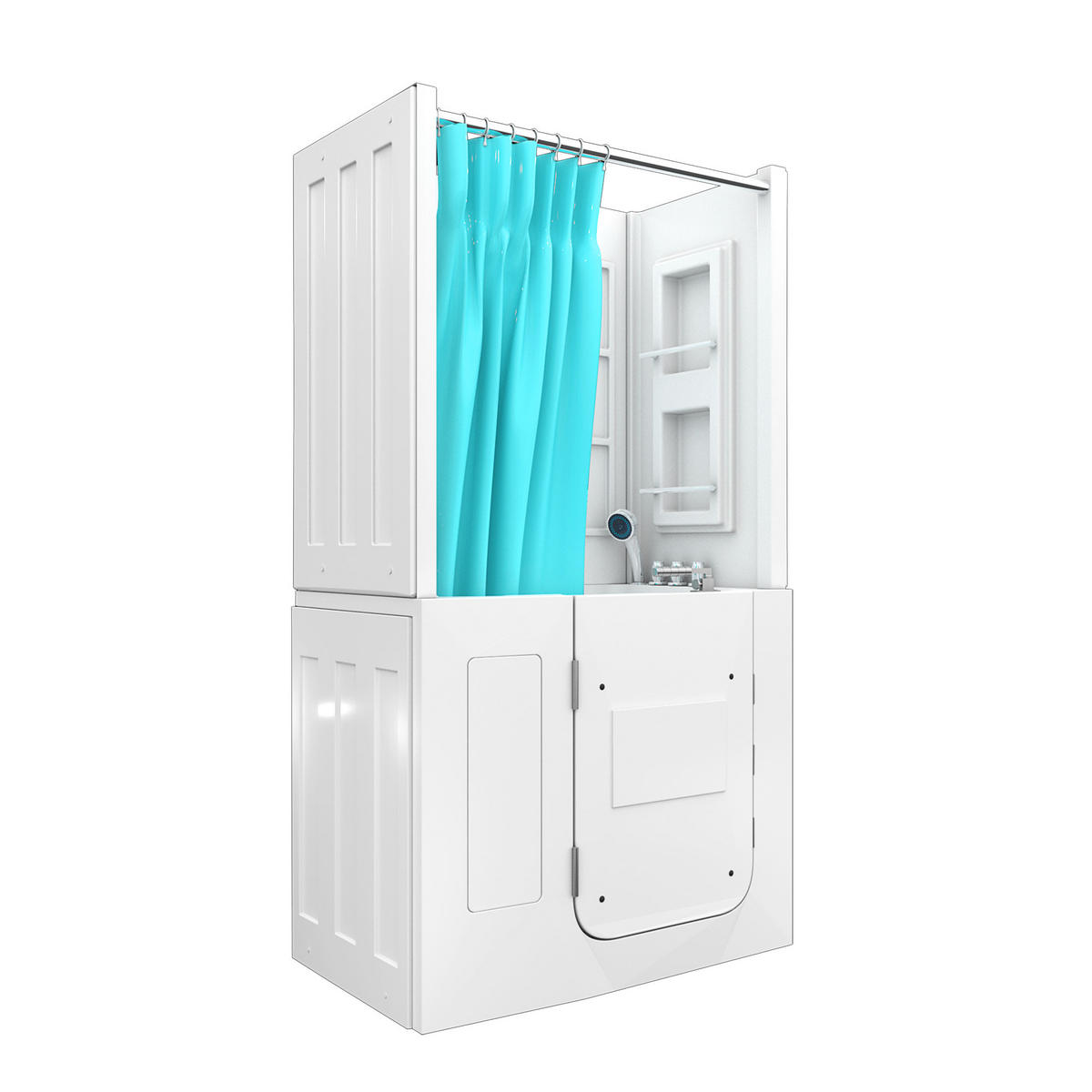 SENIOREN Dusche Sitzwanne Tür Seniorenwanne S08D-B-L - Weiß, Glas/Kunststoff (110/68/205cm) - AcquaVapore by Sandra Jentho