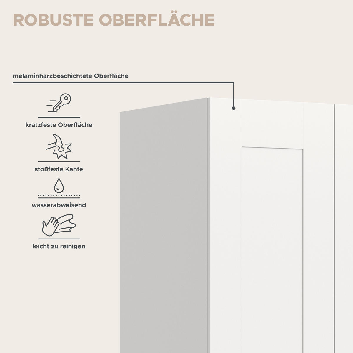 KLEIDERSCHRANK 2-türig VISBY (B/H/T: ca. 80/195/56 cm) in weiß/weiß - Weiß, Holzwerkstoff (80/195/56cm)