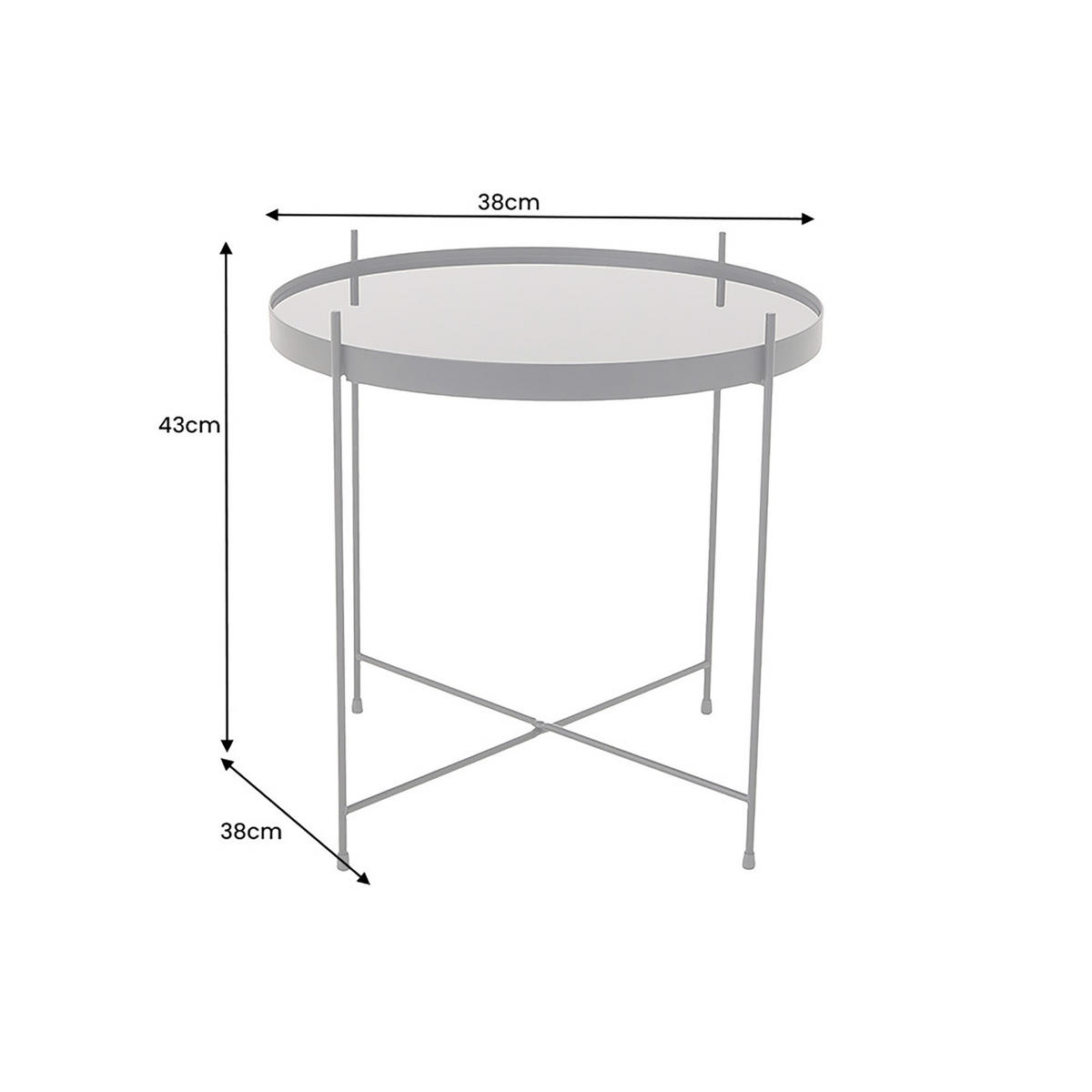 COUCHTISCH ELEGANCE rund Schwarz 38cm - Schwarz/Braun, Glas/Metall (38/38/43cm) - riess-ambiente