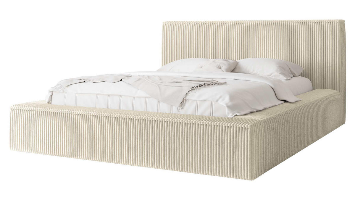 POLSTERBETT Glexi - Creme, Holz/Textil (140/200cm) - MIRJAN24
