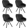 ARMLEHNSTUHL drehbarer 4er Set Snug 58 x 58 x 82 cm schwarz - Schwarz, Textil (58/82/58cm) - tectake