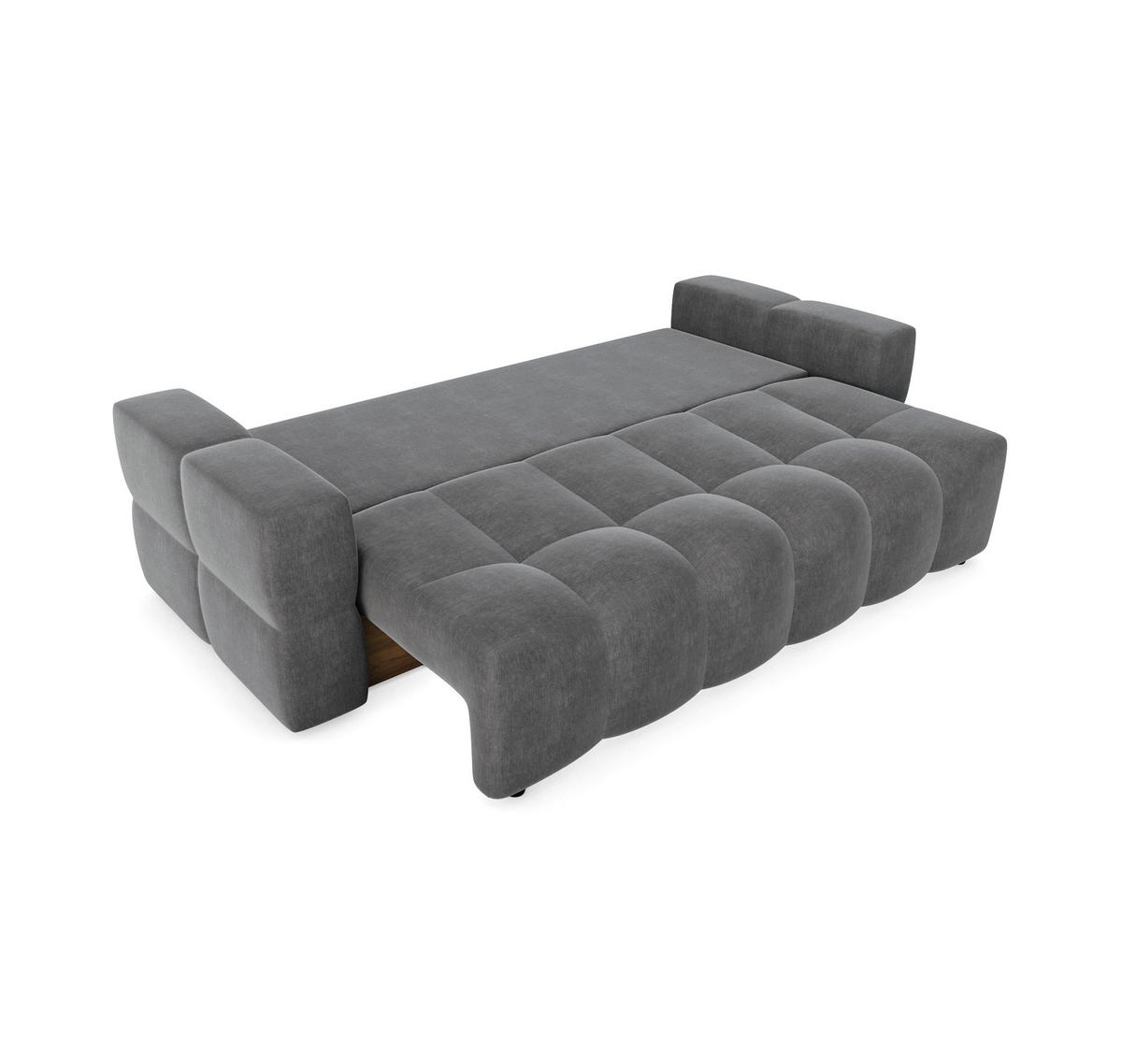 SCHLAFSOFA GERADE Samt Graphitgrau 247cm - Graphitfarben/Grau, Textil (247/90/102cm) - Sia Home