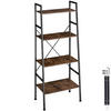 LEITERREGAL Liverpool,inklusive Kippschutz, 61,5 x 36,5 x 150 cm,Industrial Holz dunkel, rustikal - Rostfarben, Holz (36.5/150/61.5cm) - tectake