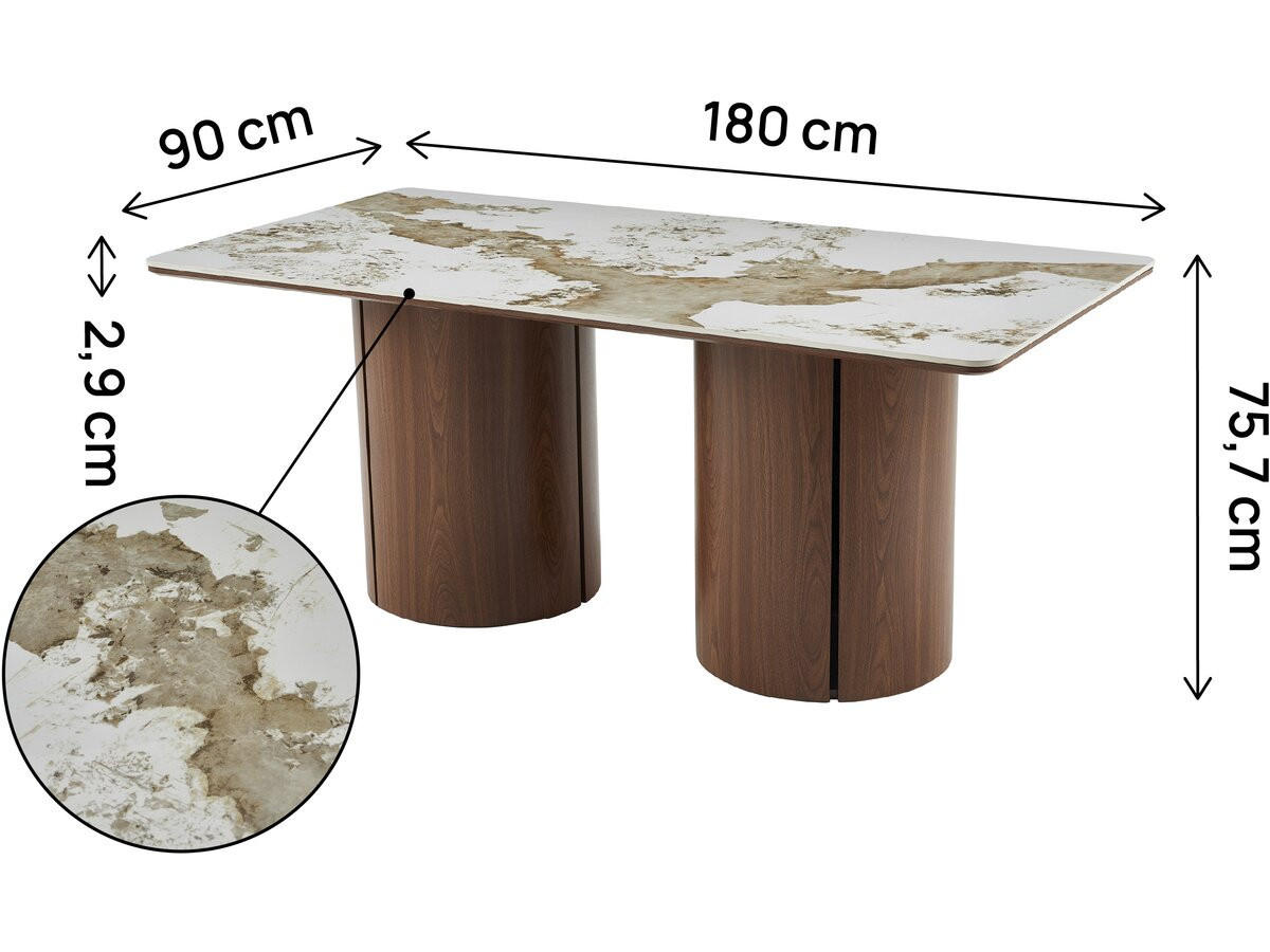 ESSTISCH milano Braun - Braun, Keramik (180/90/75cm) - Habitat Garten