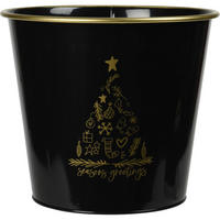 METALLEIMER Weihnachten Schwarz 23/20,5 cm - Schwarz, Metall (23/20.5/23cm) - Home Styling Collection