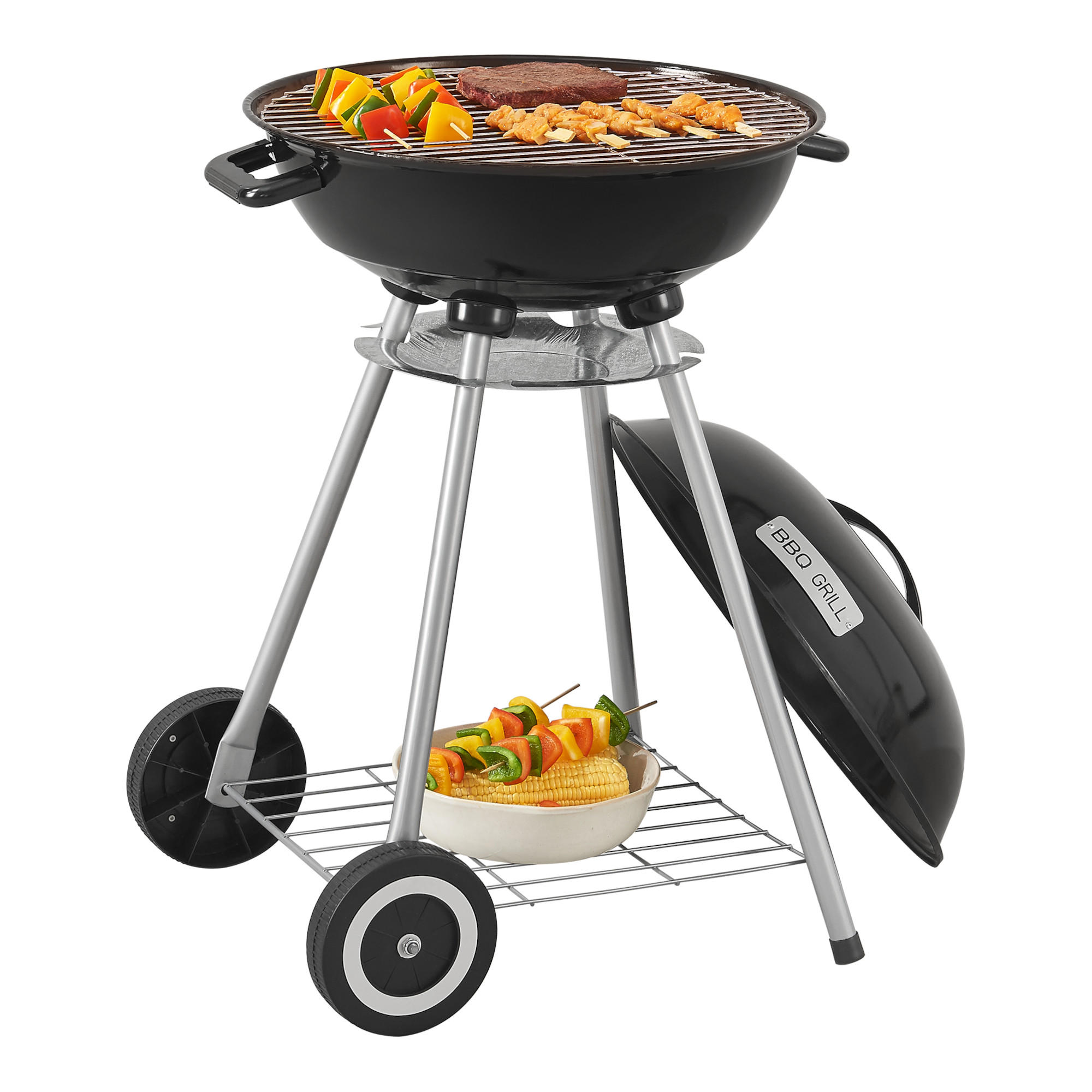 RUNDGRILL Apricena - Schwarz, Metall (80cm) - casa.pro