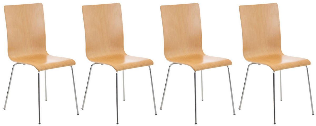 BESUCHERSTUHL Apeldoorn - 2er Set natura - Naturfarben, Holz (43/87/47cm) - TPFLiving