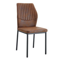 ESSZIMMERSTÜHLE 4er-Set Tech-Stoff Braun-Schwarz Metallbeine - Braun, Metall (42.6/93/43cm) - Meubliv