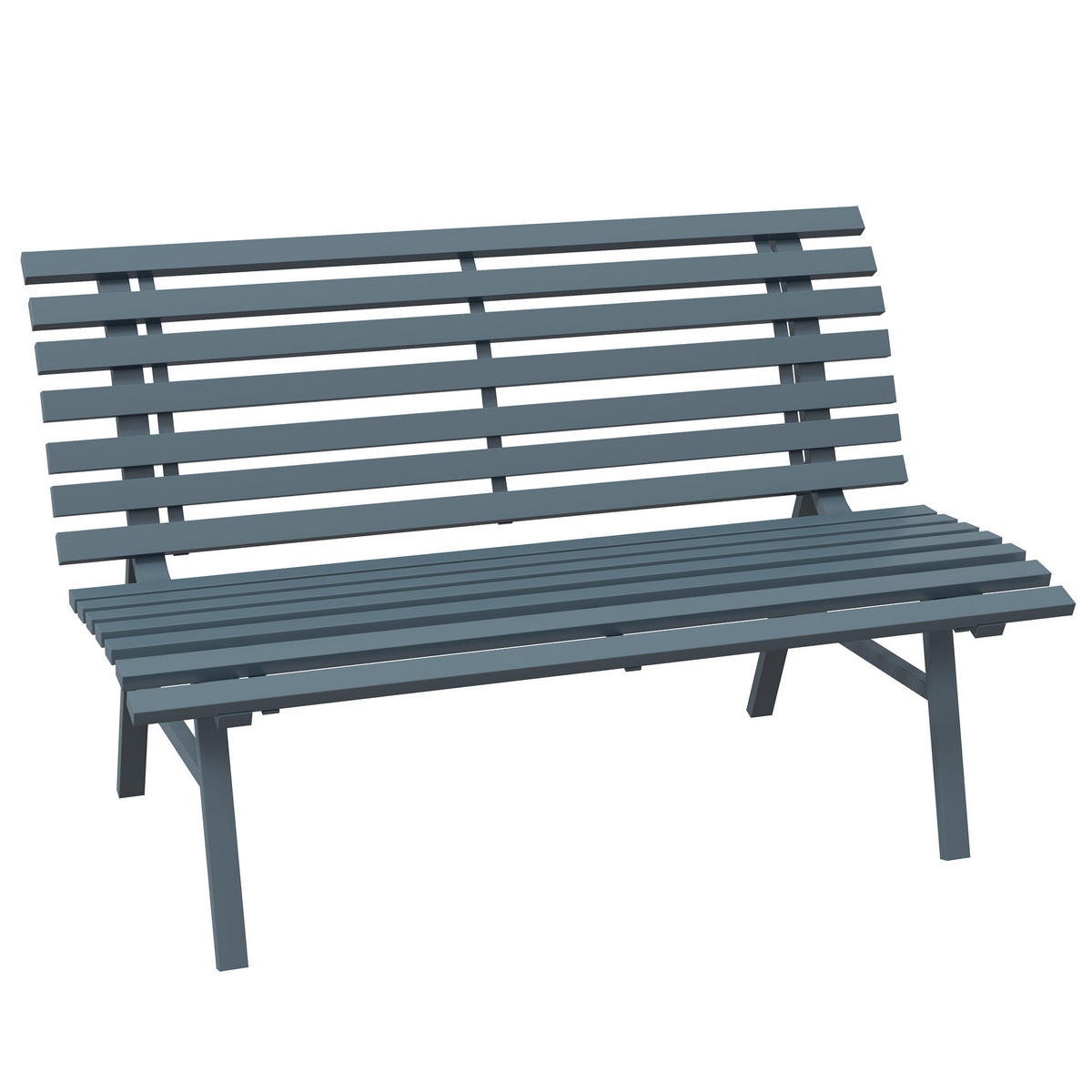GARTENBANK Alu 2-Sitzer - Blau, Metall (67/79/123cm) - Outsunny