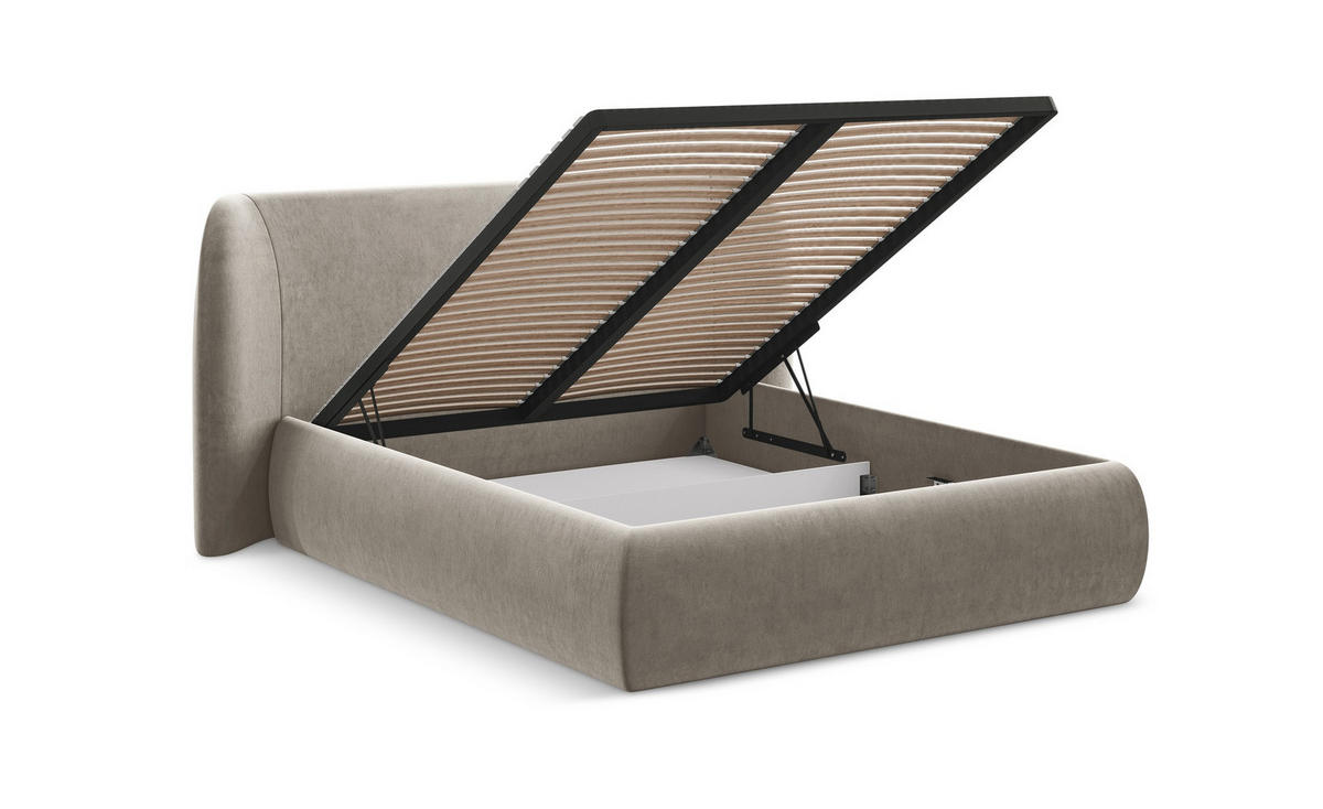 POLSTERBETT mit Bettkasten und Lattenrost 200x228 Orange - Terracotta/Schwarz, Kunststoff/Textil (180/200cm) - Makamii