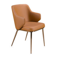 STUHL asymmetrisch Braun Rosa 51/62/80 cm - Braun, Leder/Metall (51/80/62cm) - ANGEL CERDA