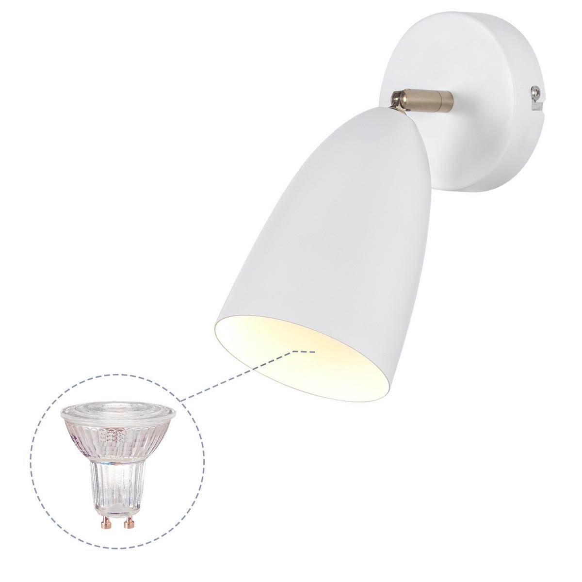 WANDLEUCHTE Zyxxh 10.0/22.0/10.0 cm - Weiß, Metall (10/22/10cm) - ZMH