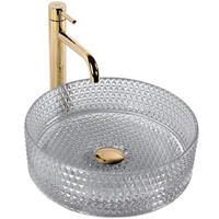 AUFSATZWASCHBECKEN Rea Cristal Light Grey - Grau, Keramik (35.5/11.5/35.5cm) - REA
