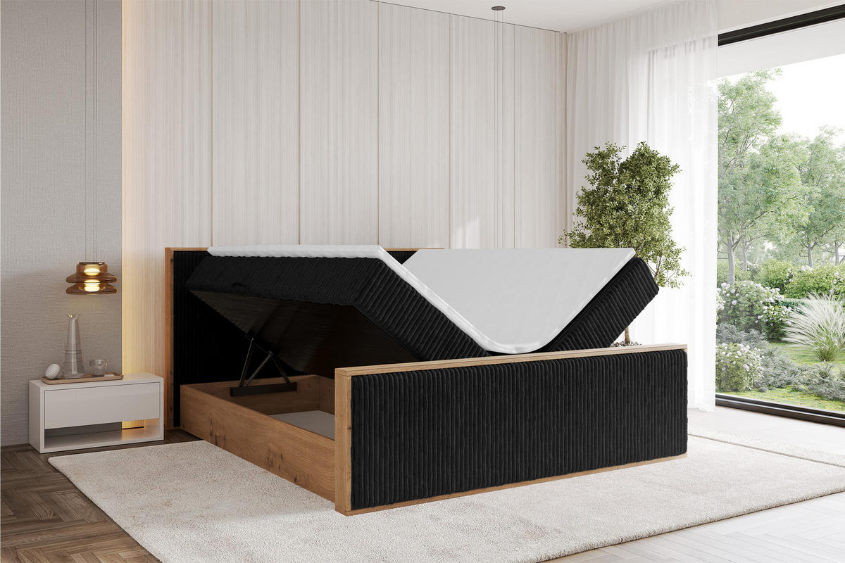 BOXBETT LOLLI9 -Z 120x200 - H3 Schwarz - Schwarz, Holzwerkstoff (120/200cm) - ALTDECOR