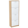 SCHUHSCHRANK 4S Sonoma Eiche–Weiß 50/28/152 cm - Weiß/Sonoma Eiche, Holzwerkstoff (50/152/28cm) - Matkam Möbel