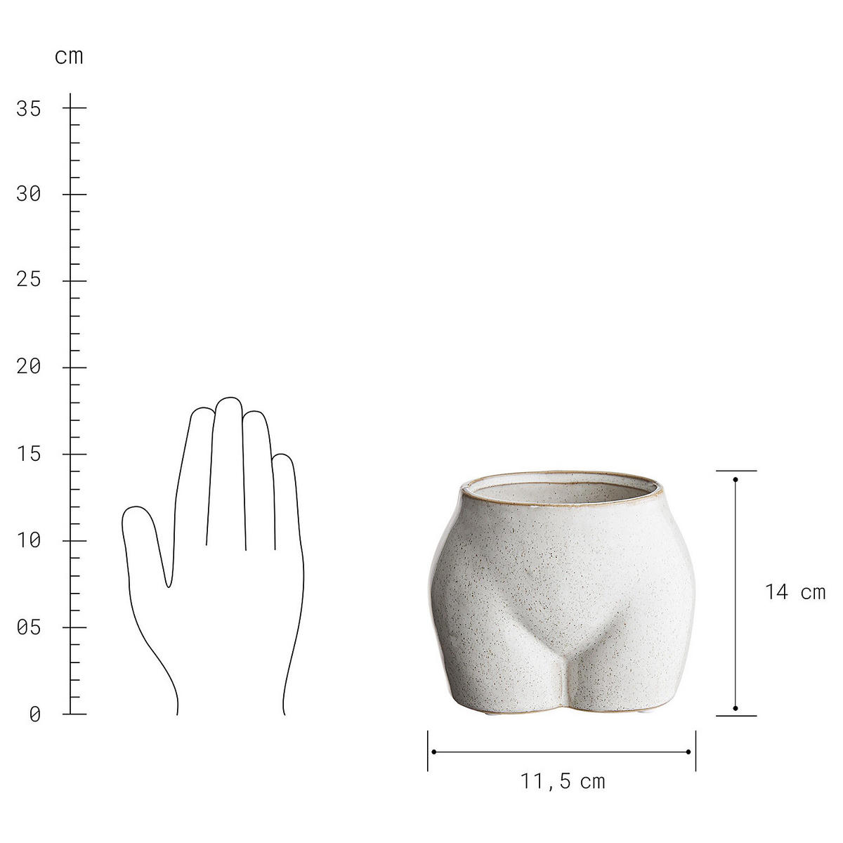 BLUMENTOPF Botty - Beige, Keramik (14cm) - Butlers