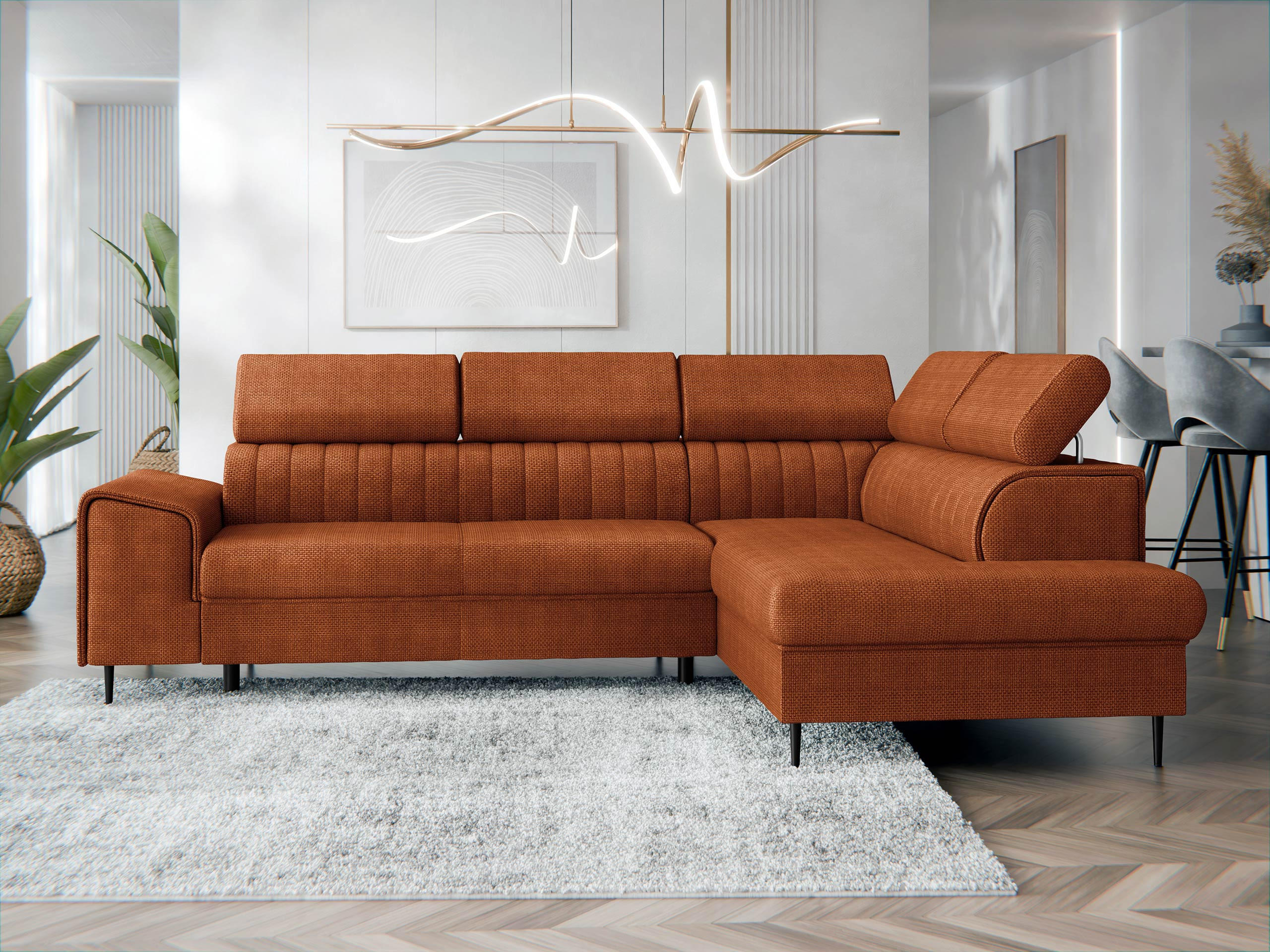 ECKSOFA Kadurin, Seite: Rechts - Schwarz/Bronzefarben, Holz/Kunststoff (276/206cm) - MIRJAN24