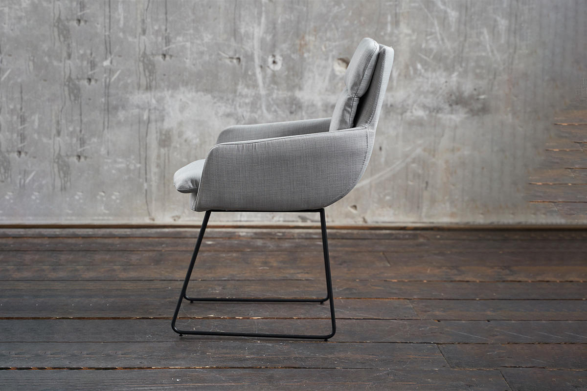 STUHL VINCE Hellgrau Webstoff - Hellgrau, Textil (60/92/58cm) - KAWOLA