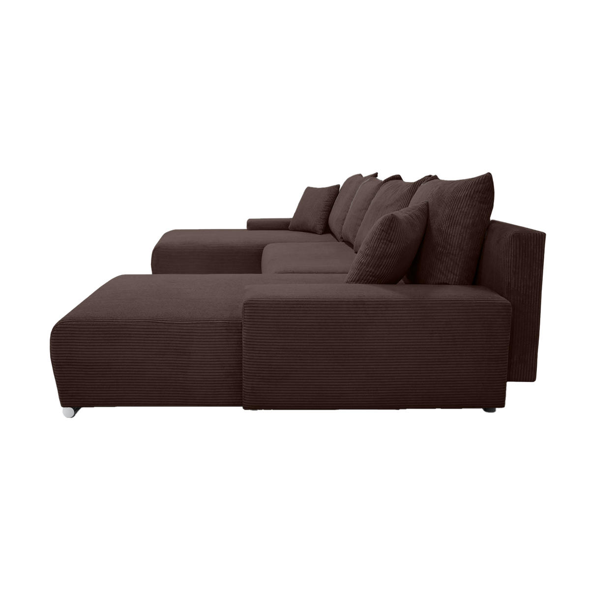 ECKSOFA Trawanga s rozkládací funkcí, Hnědá - hnědá, textil (348/188cm) - Fedve