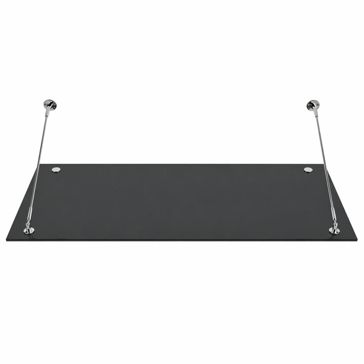 GLASVORDACH 200x90 cm Sicherheitsglas Edelstahl Grauglas Str-Silber - Grau, Glas (200/1.31/90cm) -  Glaswerk Westfalen