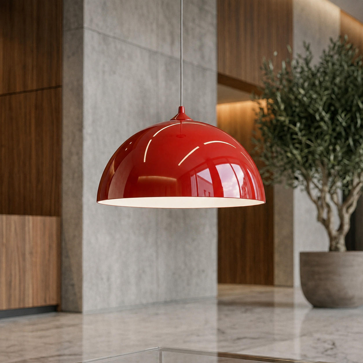 HÄNGELEUCHTE Cassis - Rot, Metall (40/40/20cm) - Lumicom