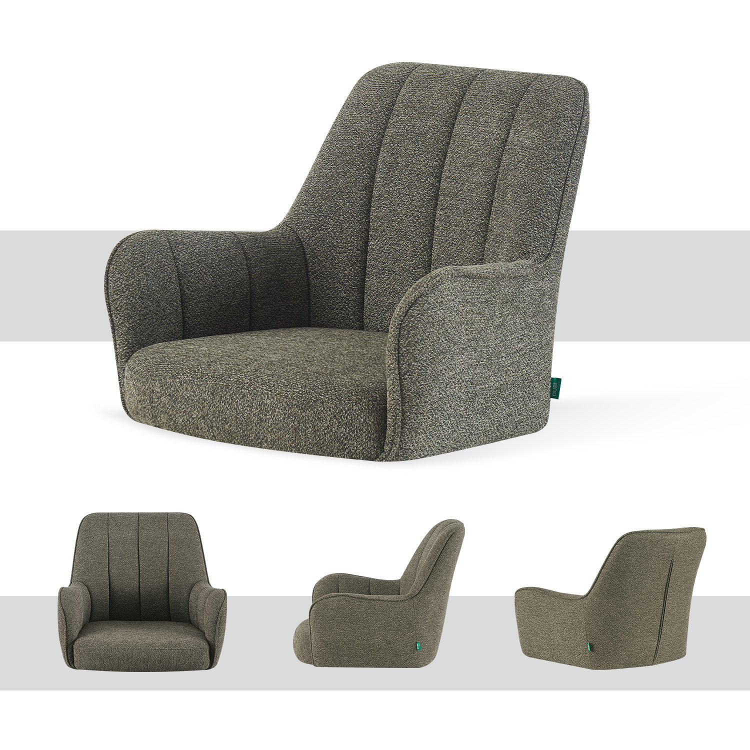 Thumbnail - Dubi Möbel Esszimmerstuhl, Dunkelgrün, Textil, 58x87x62 cm, Esszimmer, Stühle, Esszimmerstühle, Vierfußstühle