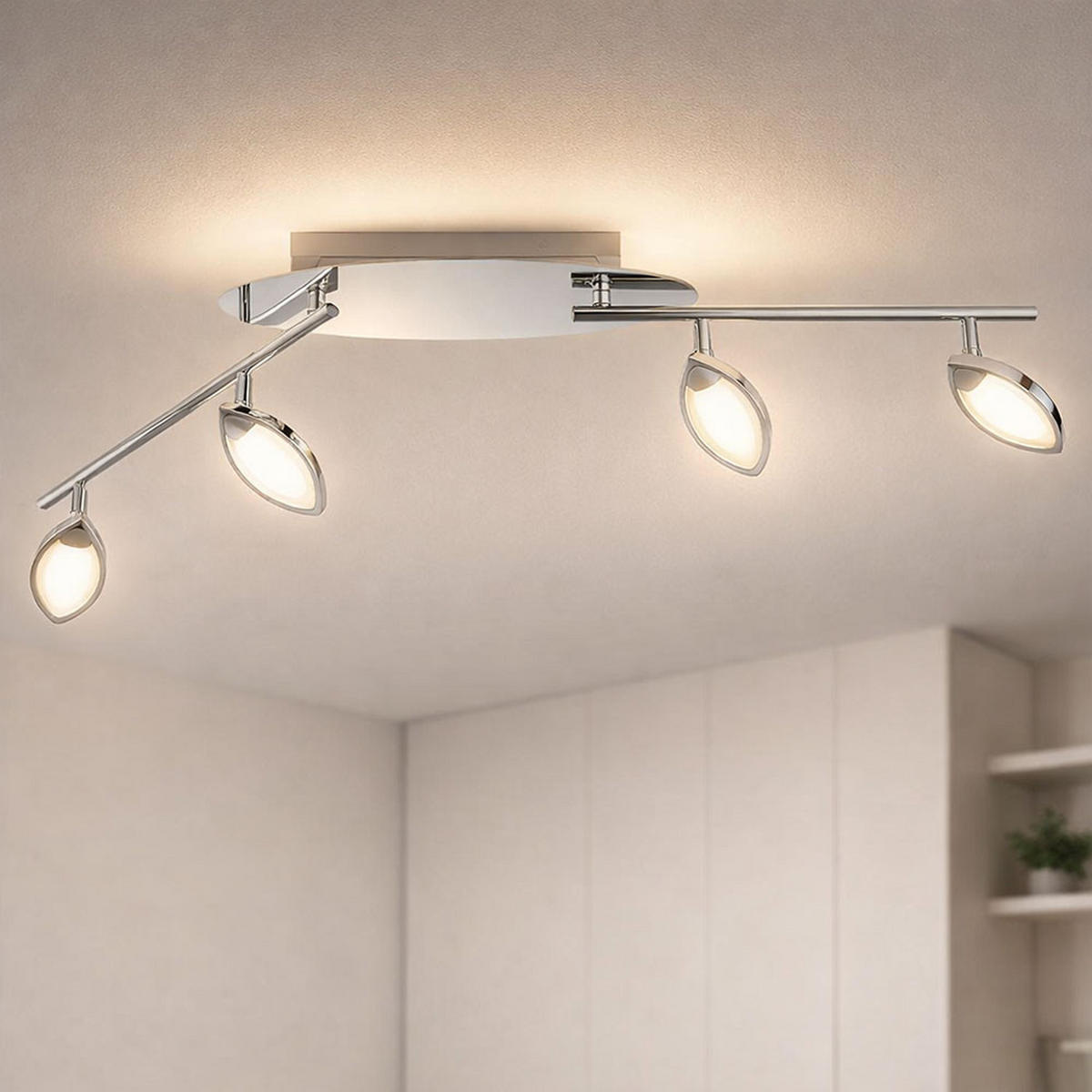 LED DECKENLEUCHTE Chrom Silber - Silberfarben, Metall (87.5/9/13cm) - Wofi